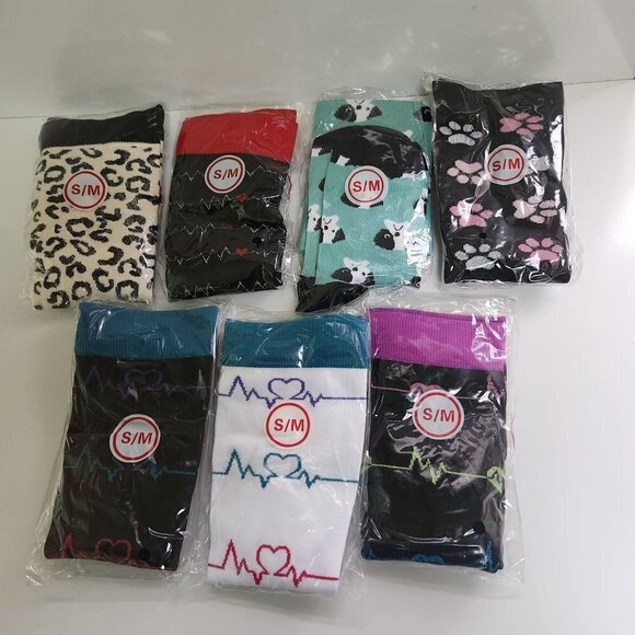 Lot of 7 Pairs Elite Performance Compression Socks Nurse Running Travel Size S/M - Picture 3 of 3